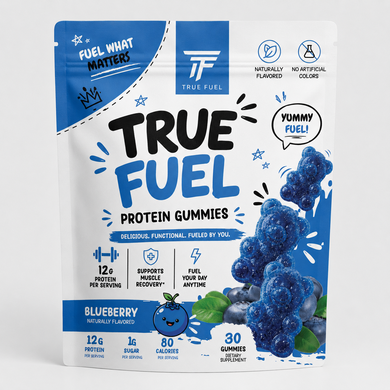 True Fuel Blueberry Protein Gummies